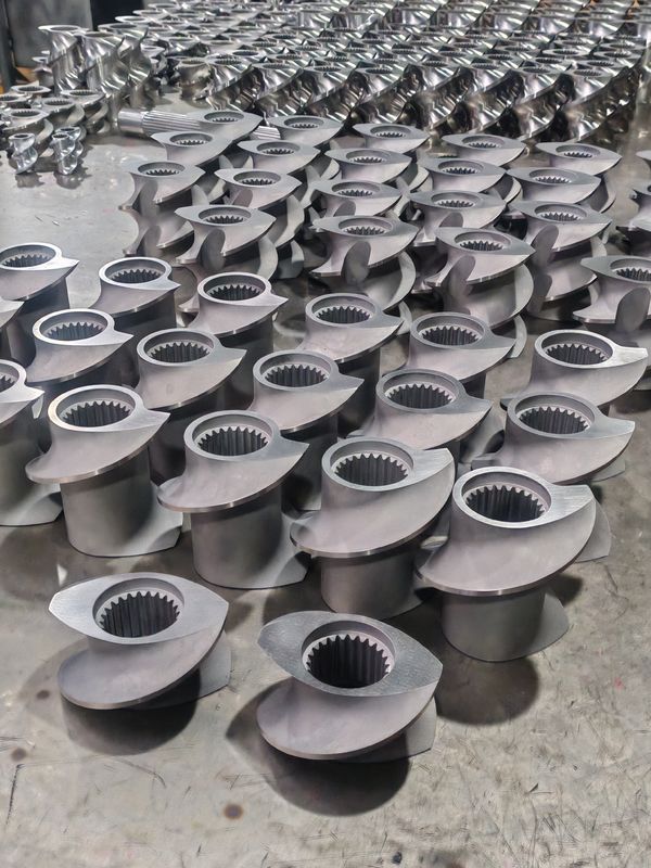 Elementy śruby w linii wytłaczania tworzyw sztucznych 60mm-120 Długość śruby 100rpm-1200 Prędkość śruby dla maszyny wytłaczającej z dwoma śrubokrętami